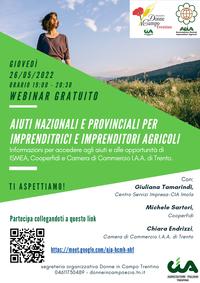 Webinar “Aiuti nazionali e provinciali per imprenditrici e imprenditori agricoli” 2022